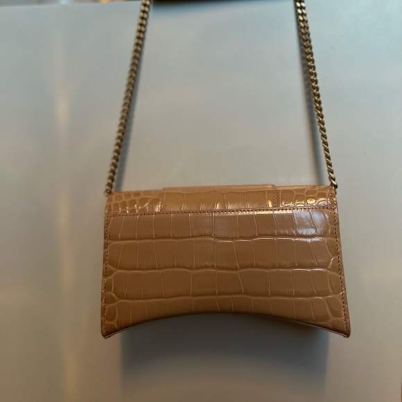Balenciaga Hourglass Wallet With Chain Nude Crocodile Embossed - Picture 3 of 8